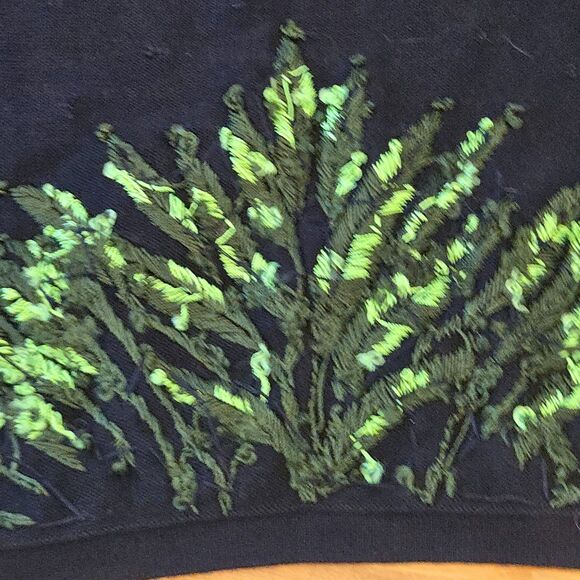 Vintage Berek Womens Sz S Sweater feather Collar Lily of the Valley Bell Flowers - Picture 9 of 12